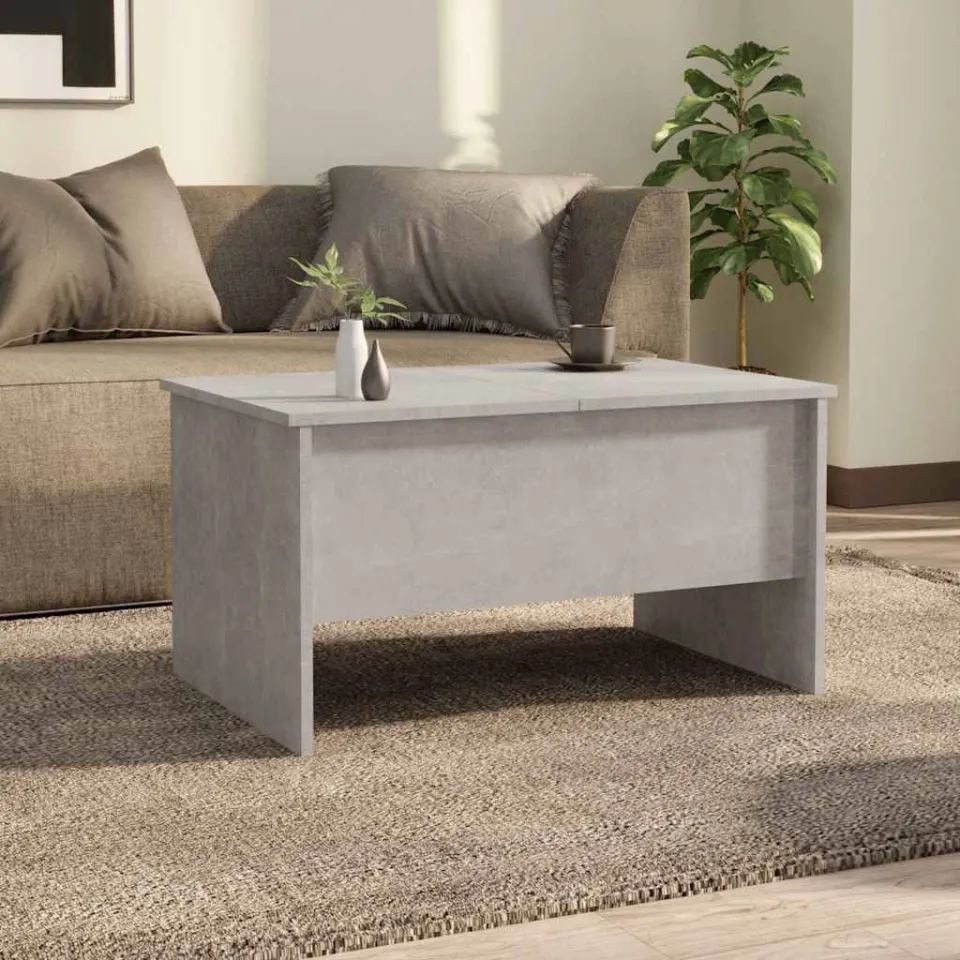 vidaXL Salontafel 80x50x42,5 cm bewerkt hout betongrijs grijs, foto 3