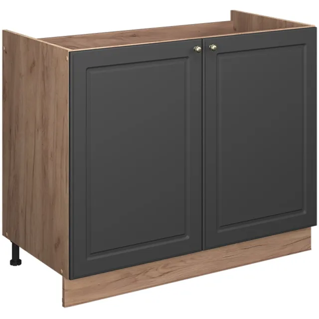 Vicco Wastafelkast Fame-Line, Anthrazit-Gold Landhaus/Goudkleurig Eiken, 100 cm zonder werkblad Anthrazit-Gold landelijk/Goudkleurig Eiken
