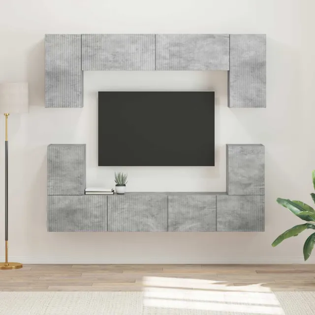 vidaXL Tv-meubelset 5 st Beton Grijs Bewerkt hout