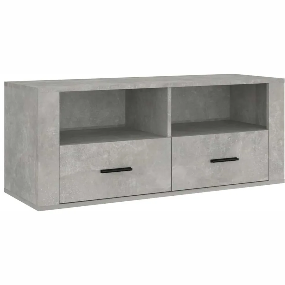 vidaXL Tv-meubel 100x35x40 cm bewerkt hout betongrijs grijs
