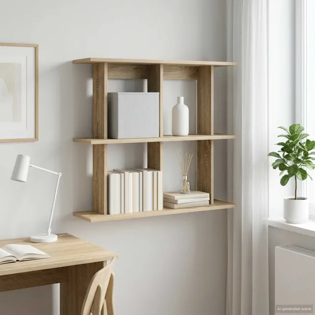 vidaXL Wandplank Sonoma Eiken 80 x 20 x 75 cm Bruin