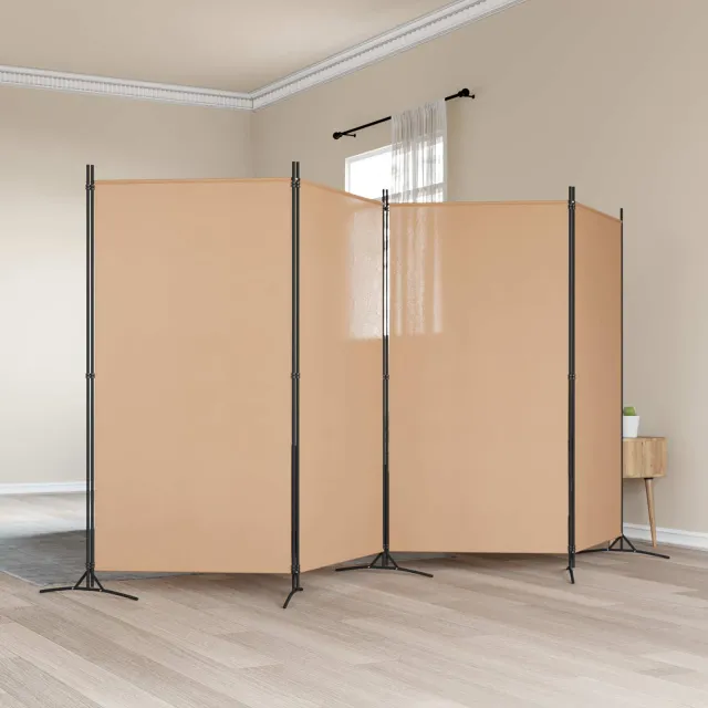 vidaXL 4-panelen roomdivider Beige 346 x 180 cm Stof, foto 2