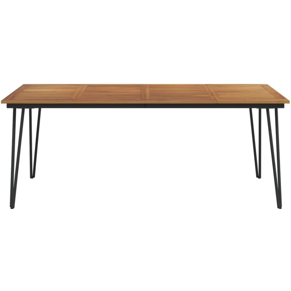 vidaXL Tuintafel met haarspeldpoten 200x90x75 cm massief acaciahout Bruin