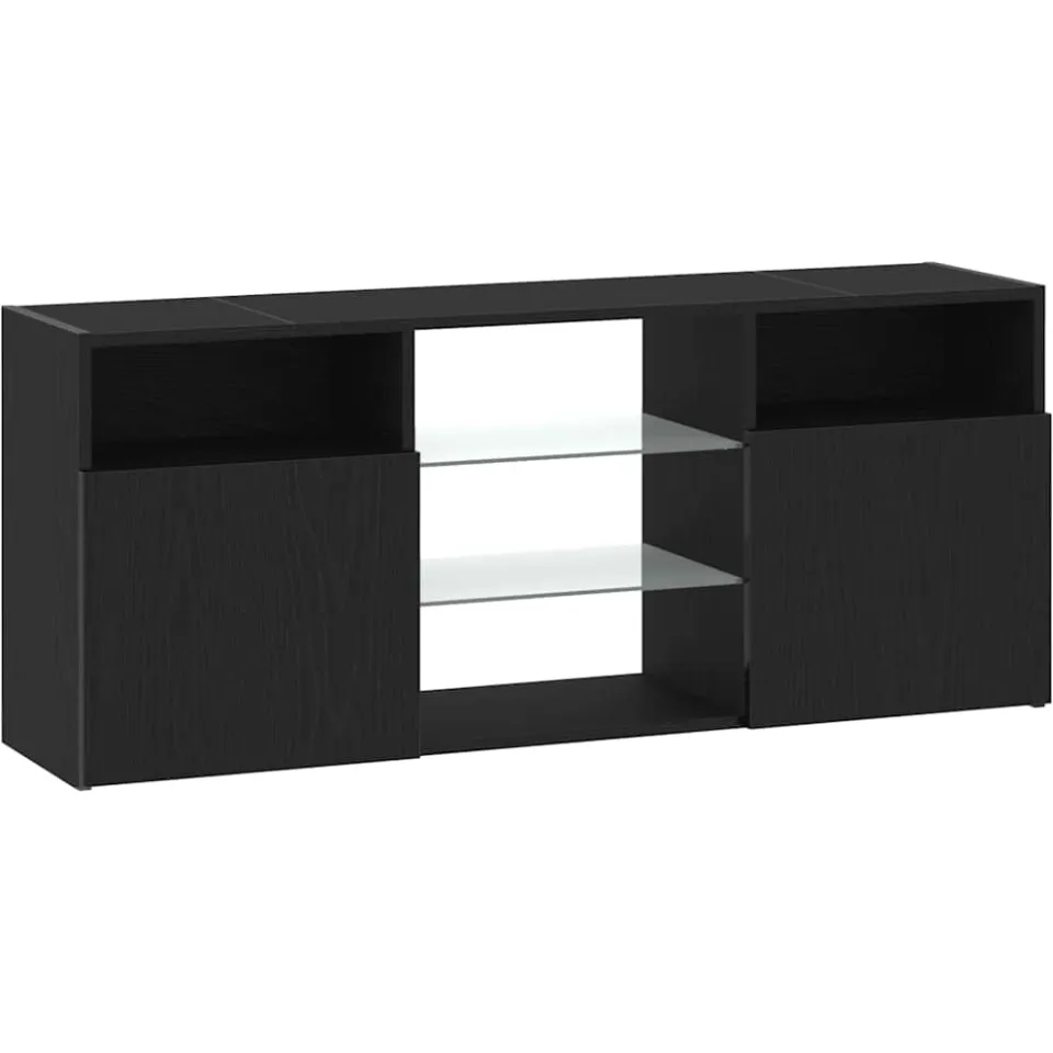 vidaXL Tv-meubel met LED 120x30x50 cm bewerkt hout zwart eiken