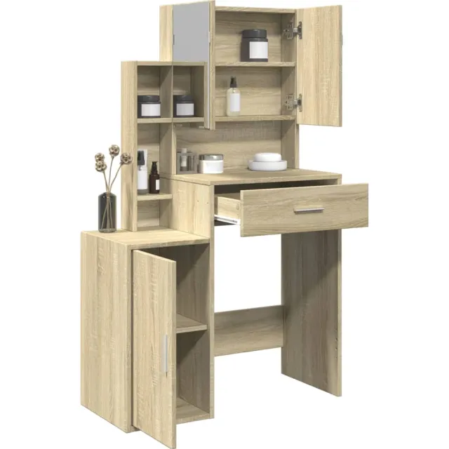 vidaXL Kaptafel met kastje 80x35x132 cm sonoma eikenkleurig Bruin