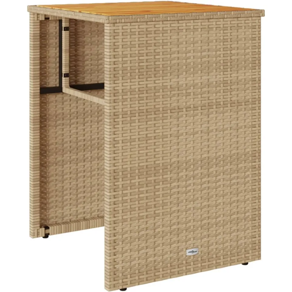 vidaXL 3-delige Bistroset met kussens poly rattan beige, foto 4