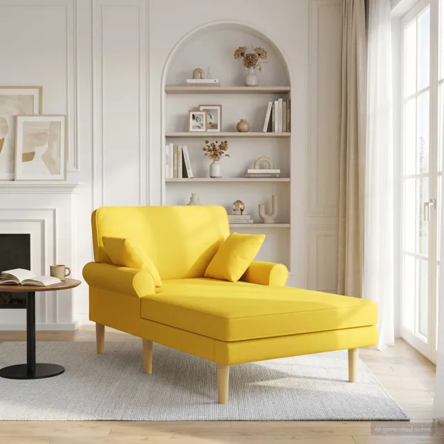 vidaXL Chaise longue Lichtgeel Stof
