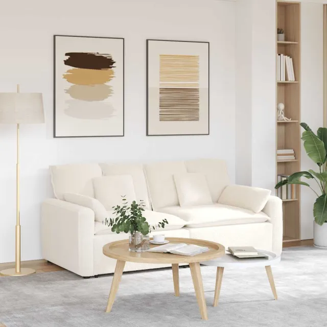 vidaXL Modulaire bank met kussens crèmekleurig
