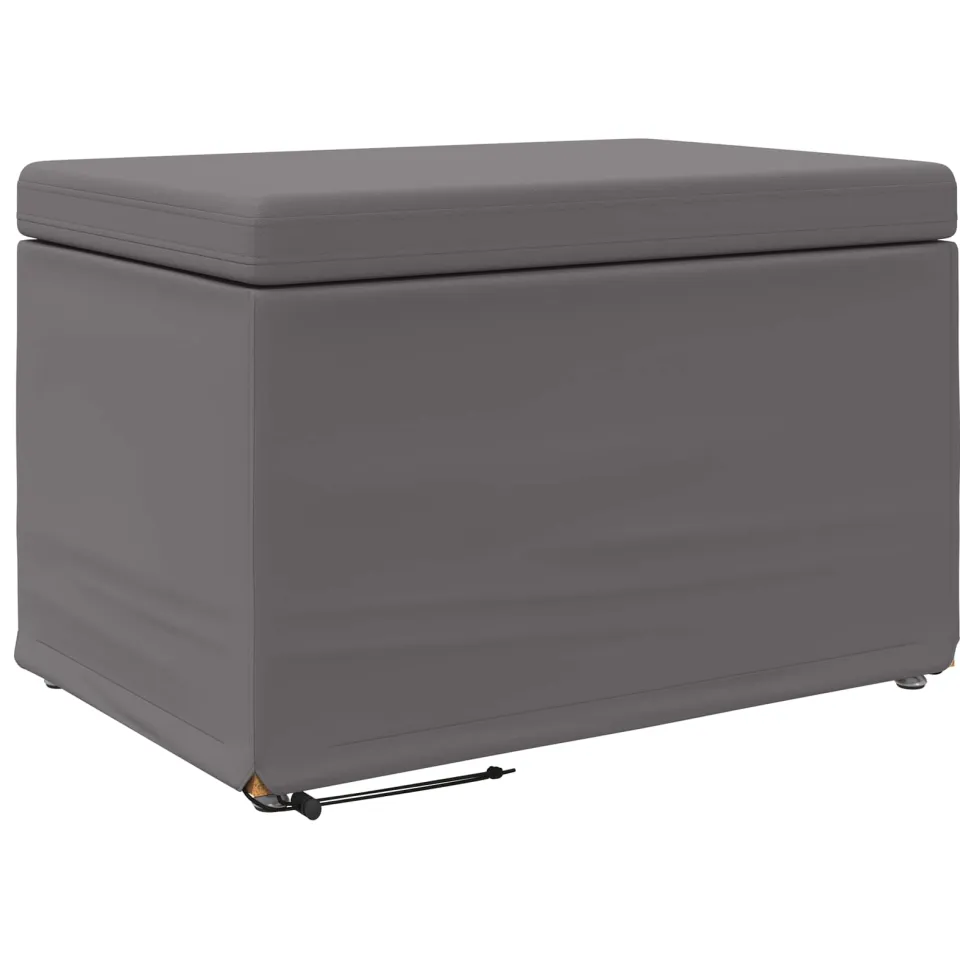 vidaXL Kruk Grijs 61 x 41 x 40 cm Nepleer en Gefabriceerd Hout