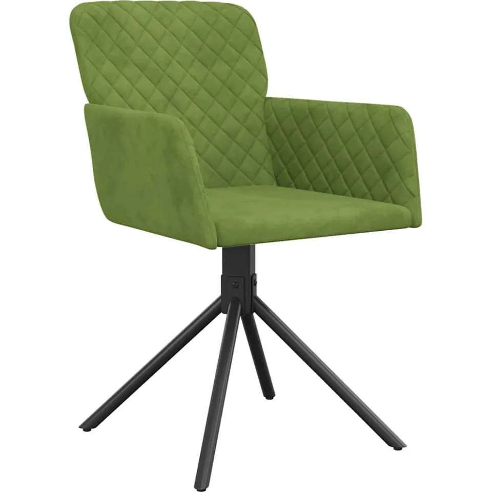 vidaXL Eetkamerstoelen draaibaar 2 st fluweel lichtgroen