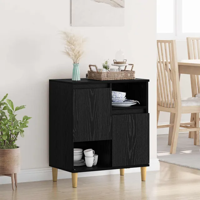 vidaXL Dressoir Zwart eiken 35 x 60 x 70 cm Bewerkt hout, foto 2