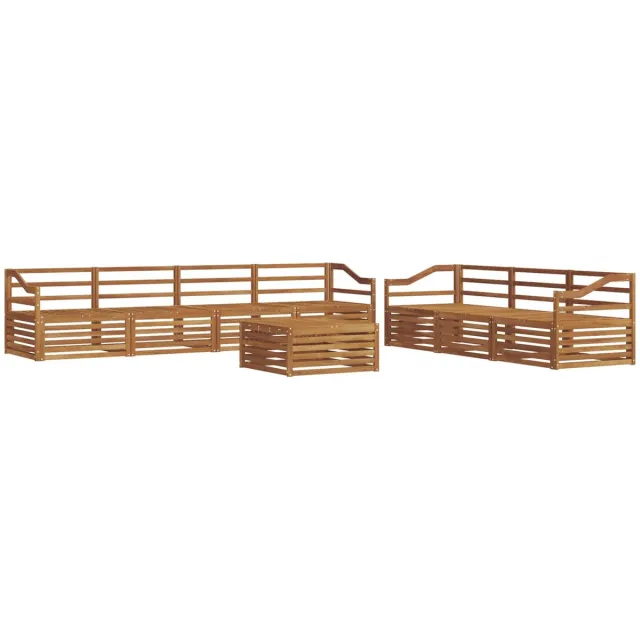 vidaXL Buiten - bank - set - 8 - st - 7-zits - Naturel - Massief - Acacia - Hout