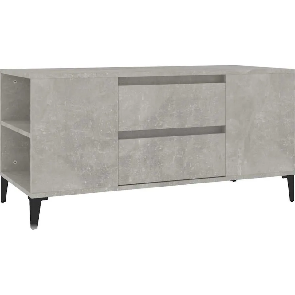 vidaXL Tv-meubel 102x44,5x50 cm bewerkt hout betongrijs