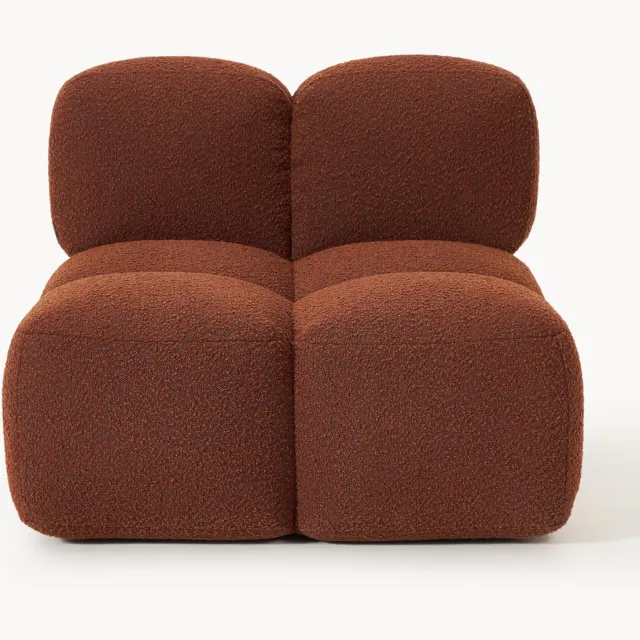 Westwing Collection Middelste module Tayla van bouclé Terracotta