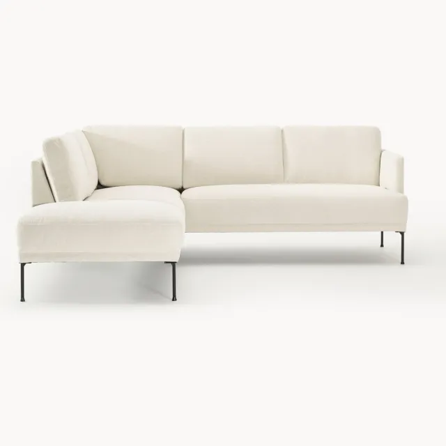 Westwing Collection Hoekbank Fluente Wit