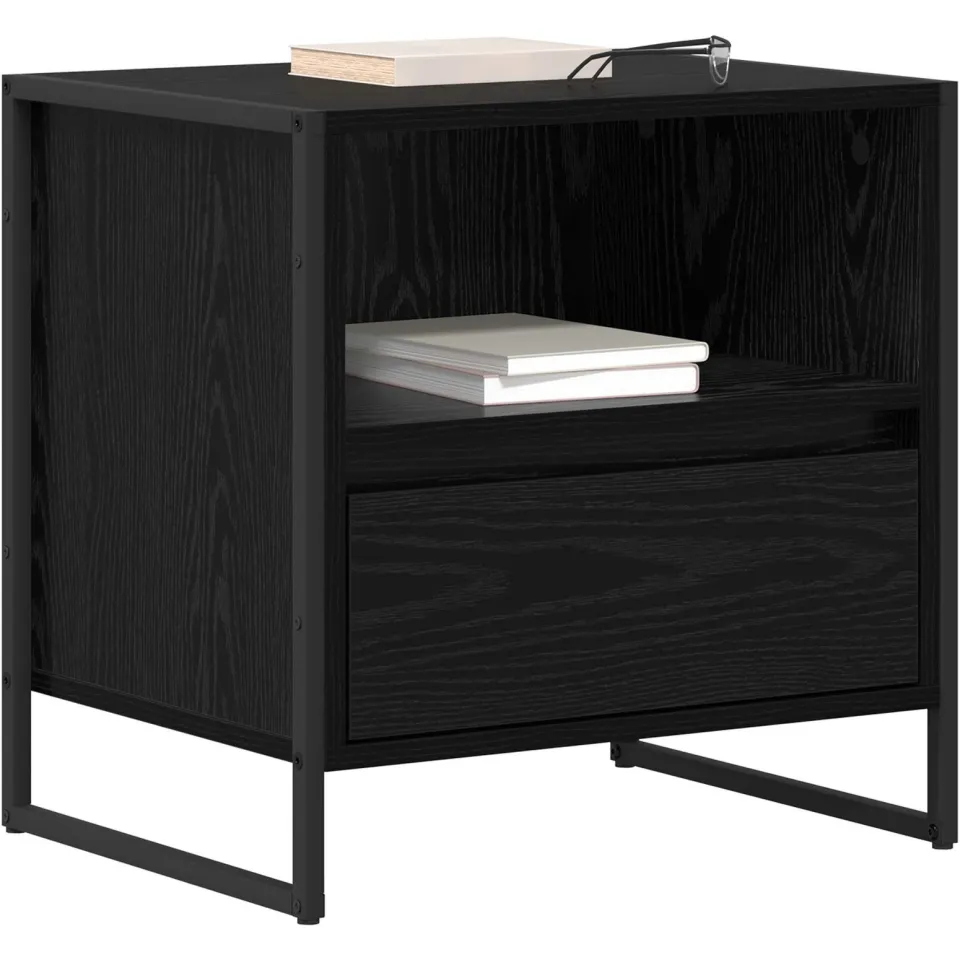 vidaXL Nachtkastje 2 st Zwart Eiken 50 x 39,5 x 50 cm Bewerkt hout
