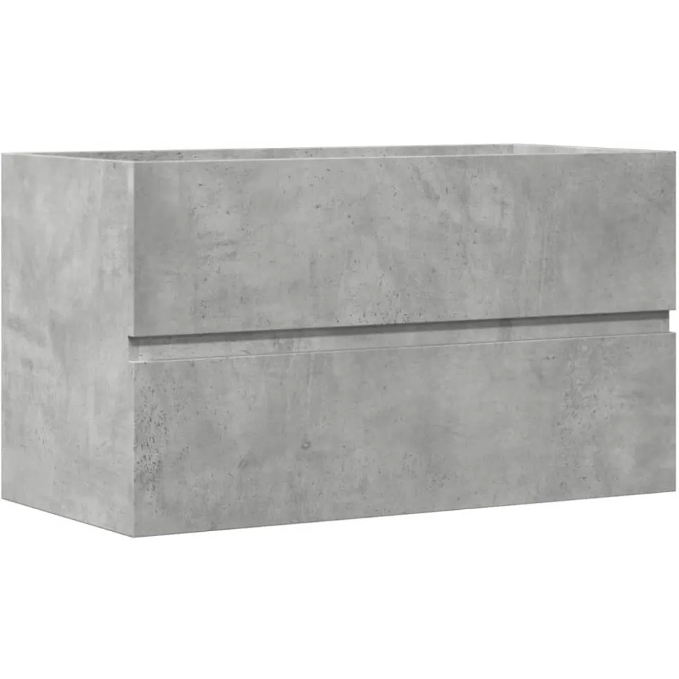 vidaXL Badkamerwandkast 80x38,5x45 cm bewerkt hout betongrijs