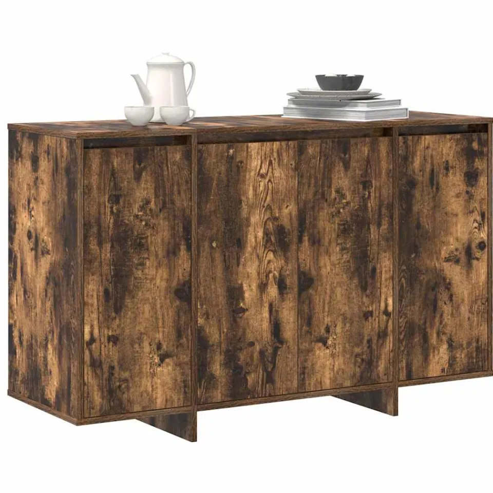 vidaXL Dressoir Gerookt eiken 120 x 41 x 75 cm Bewerkt hout Bruin