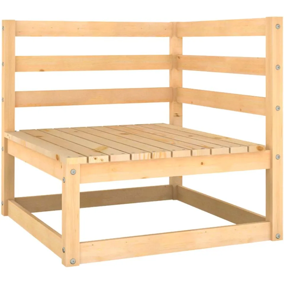 vidaXL 4-delige Loungeset met kussens massief grenenhout grijs, foto 4