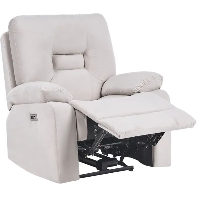 Beliani BERGEN - Fauteuil - Zandbeige - Fluweel