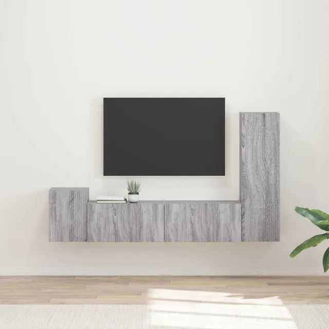 vidaXL Tv-meubelset 4 st 30 x 31 x 100 cm Grijs Sonoma