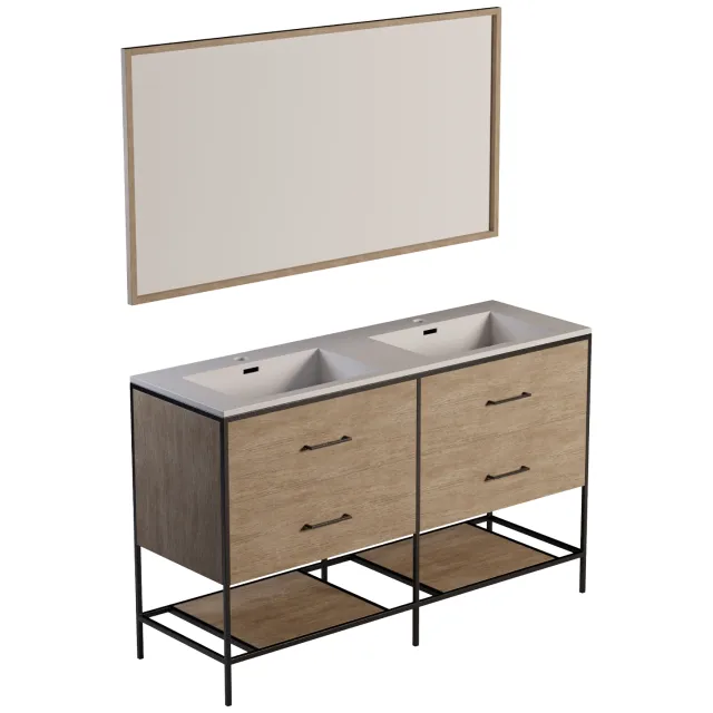 Differnz Industrial 140 badmeubelset licht eiken