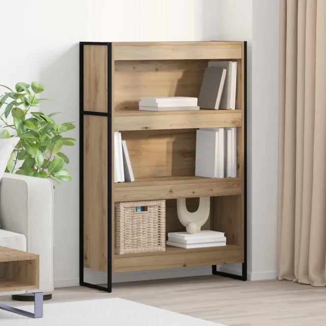 vidaXL Boekenkast 80 x 30 x 121 cm Bewerkt hout Ambachtelijk eiken Bruin