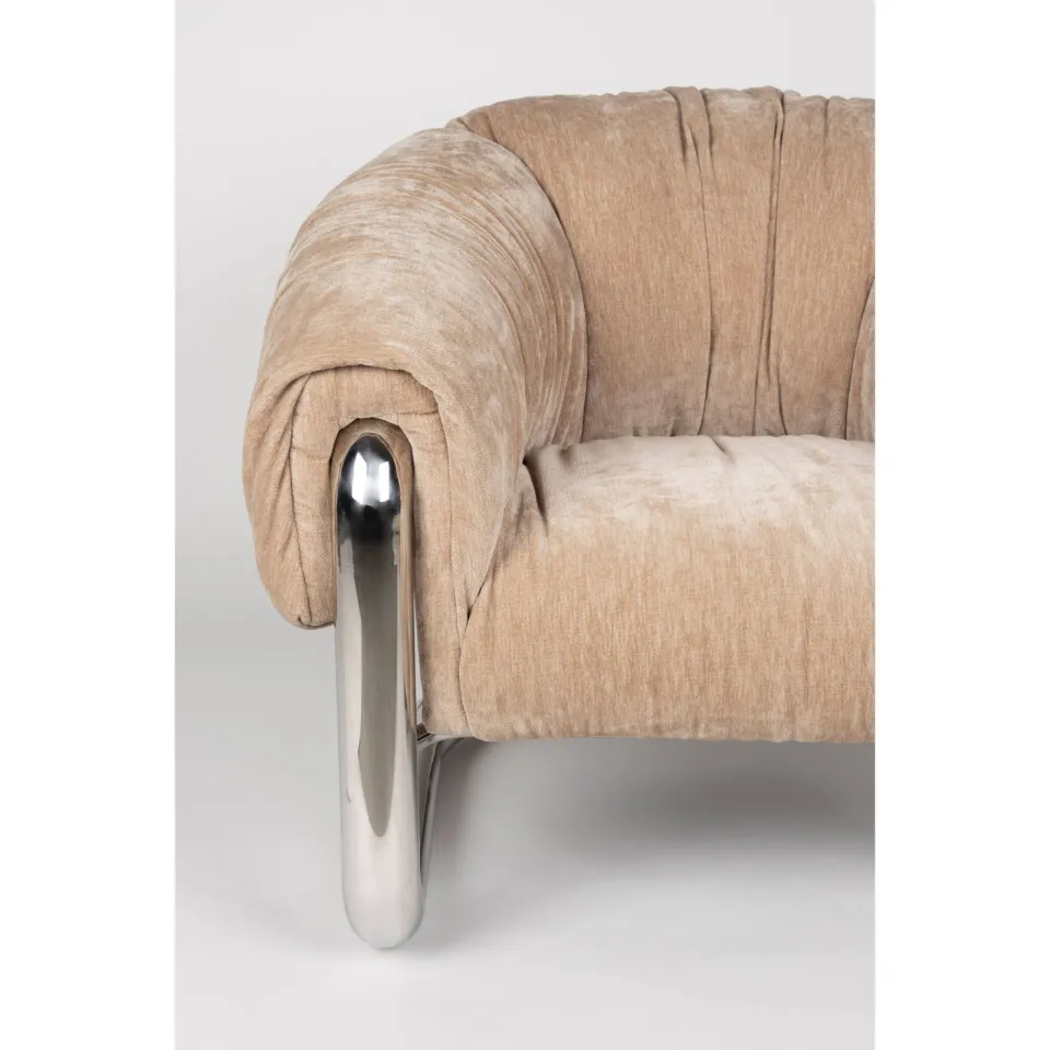 Dutchbone Marly Fauteuil Bruin/Chroom, foto 6