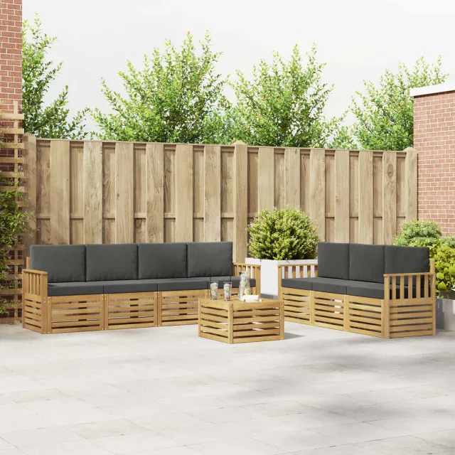 vidaXL Sofa-Sets 8 st 7-zits Wit en antracietkleurig Polyester