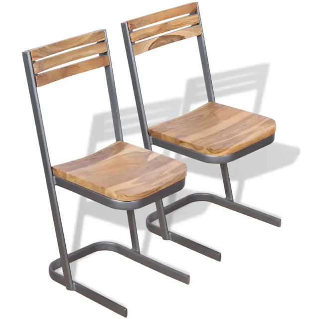 vidaXL Eetkamerstoelen 2 st massief teakhout Bruin