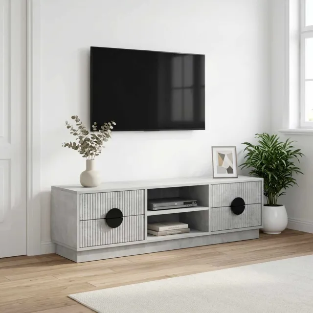 vidaXL Tv-meubel VENRAY 137,5 x 33 x 40 cm Betongrijs