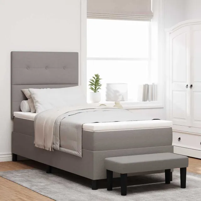 vidaXL Boxspringbed met hoofdeinde Taupe 80 x 200 cm Stof