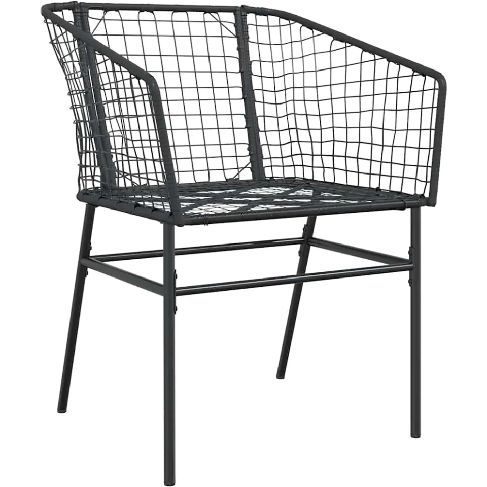 vidaXL 5-delige Tuinset poly rattan glas zwart, foto 3