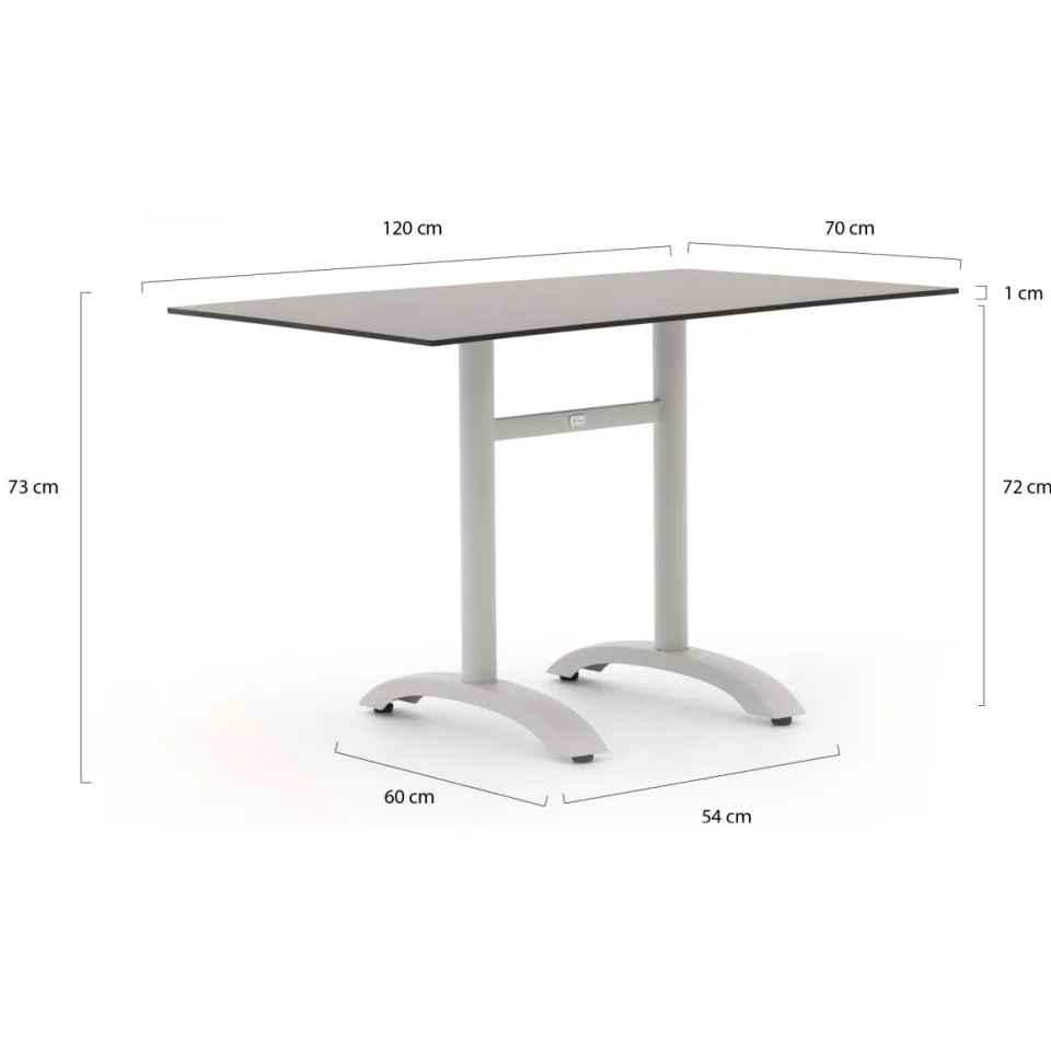 Bellagio tuinmeubelen Bellagio Lisio tuintafel 120x70x73cm wit, foto 2