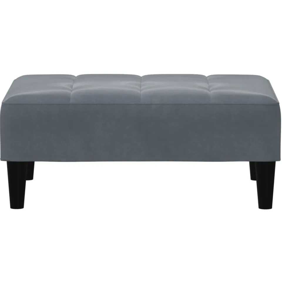 vidaXL Voetenbank 77x55x31 cm fluweel donkergrijs grijs, foto 4