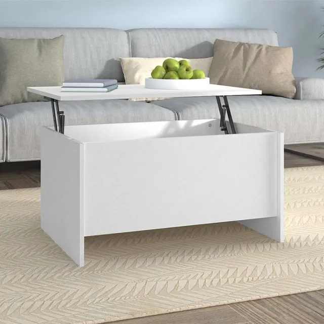 vidaXL Salontafel 80x55,5x41,5 cm bewerkt hout wit, foto 2