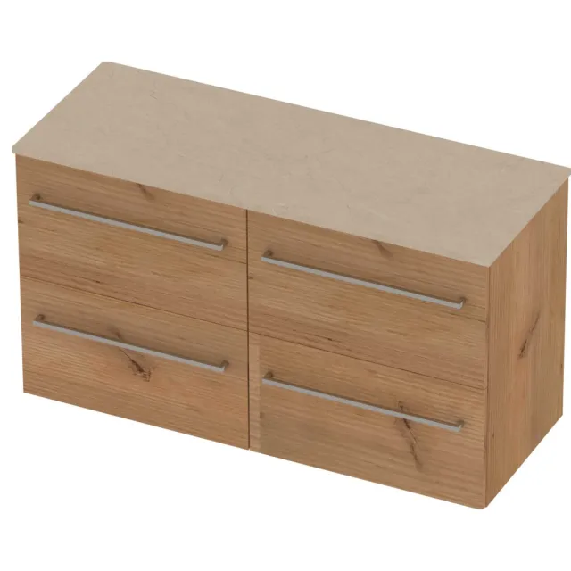 Basic-Line Deck 46 Badmeubelset Voor Grepen 120x46x66 cm D46ssdwo2x60 Whisky Oak Sand Stone Beige