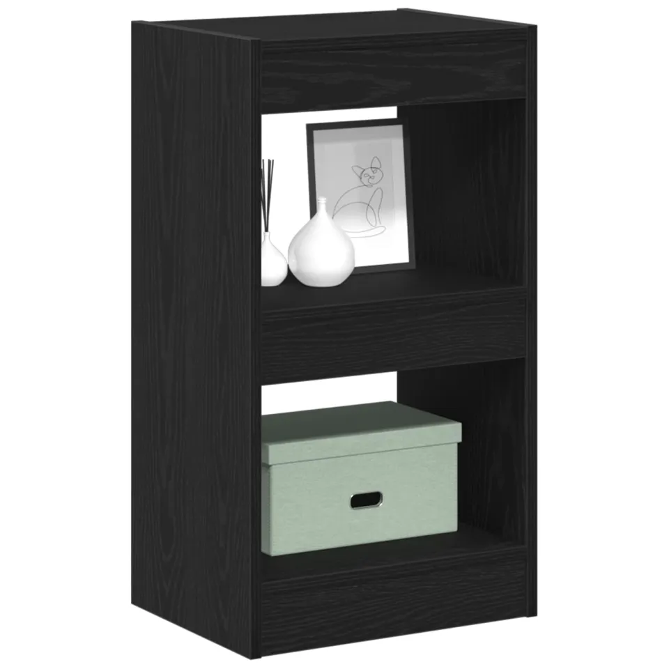 vidaXL Boekenkast 2-laags 40 x 30 x 71,5 cm Bewerkt hout Zwart Eiken