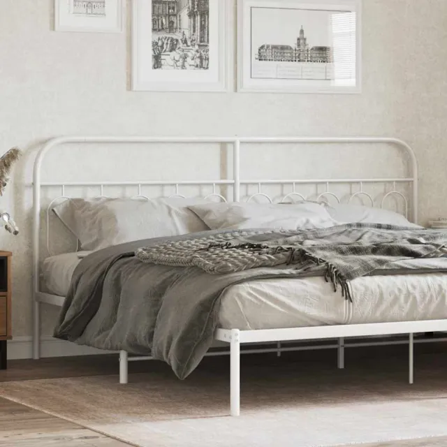 vidaXL Vervangend hoofdbord 200 cm metaal wit