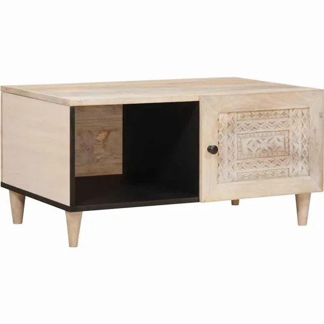 vidaXL Salontafel Wit 80 x 50 x 40 cm Bewerkt hout