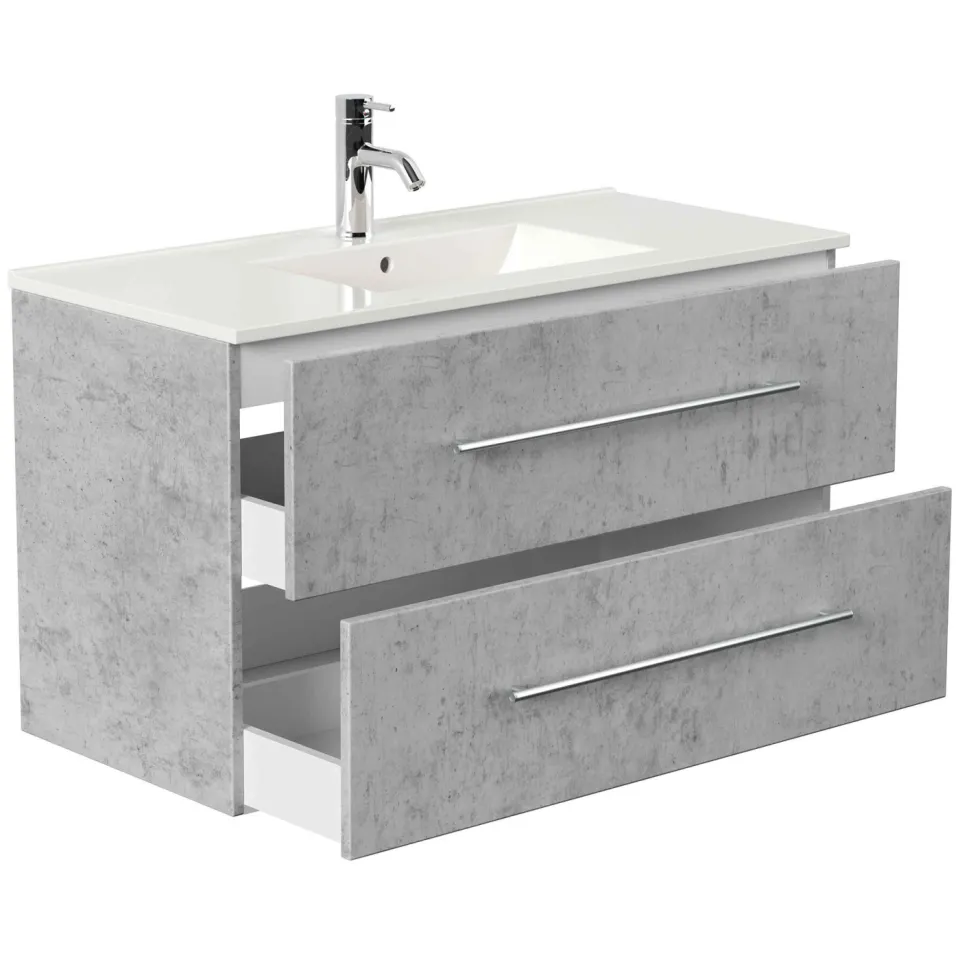 Wastafelkast Odin Beton 100 cm grijs, foto 4