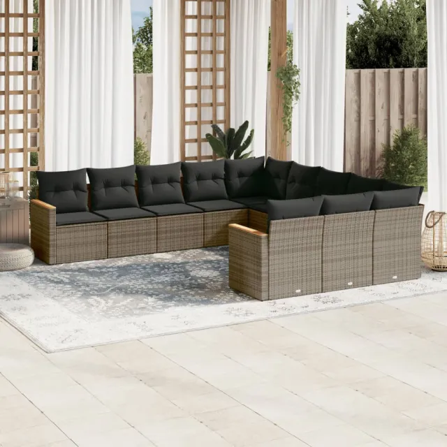 vidaXL Patio Sofa Set 11-zits Grey, foto 2