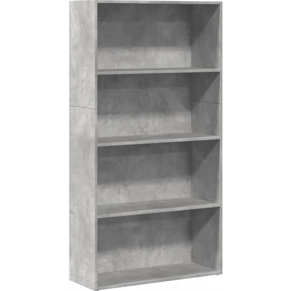vidaXL Boekenkast 80x30x152 cm bewerkt hout betongrijs grijs, foto 3