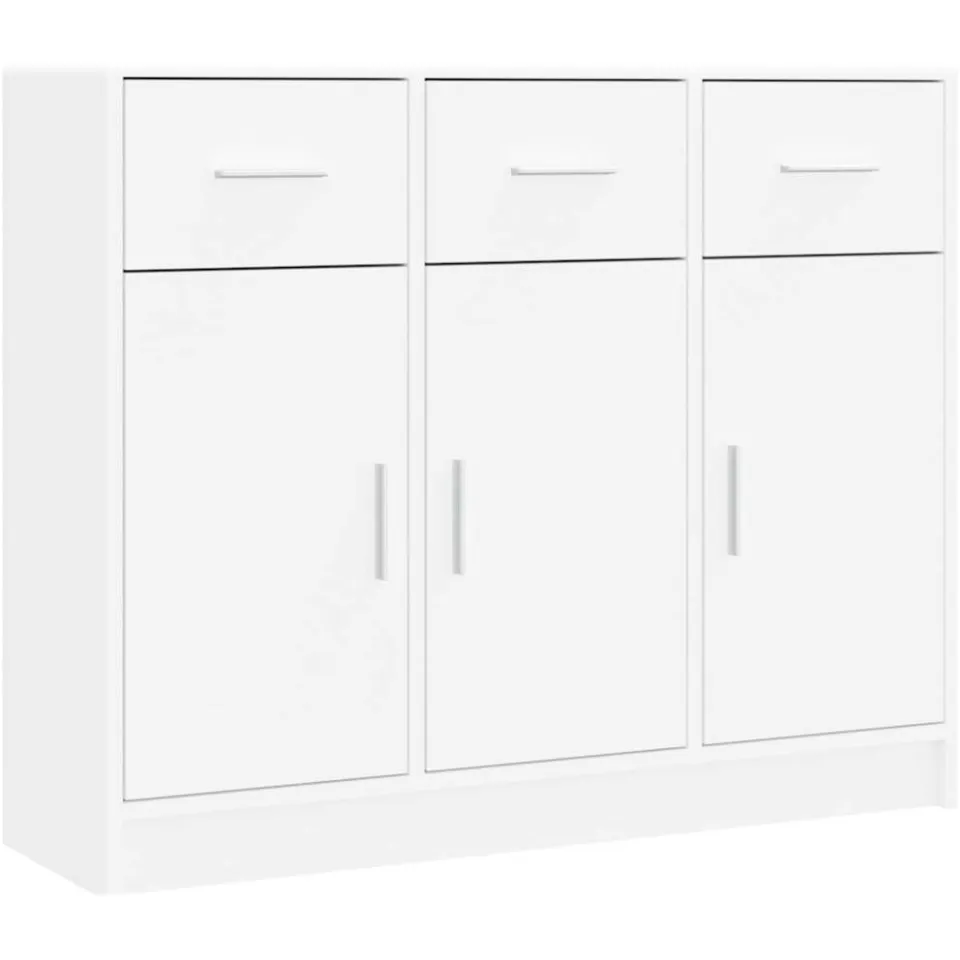 vidaXL Dressoir Wit 91x28x75 cm Bewerkt Hout, foto 3