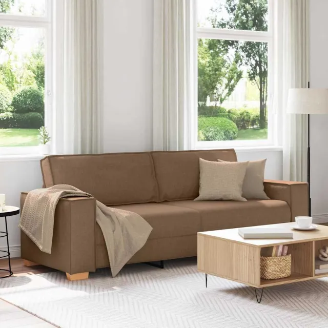 vidaXL 3-zitsbank Bruin 180 cm Stof