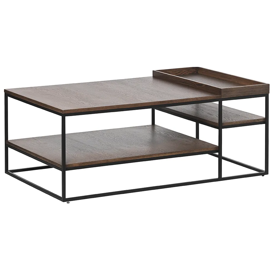 Olivine Rico houten salontafel gerookt eiken - 120 x 70 cm, foto 3
