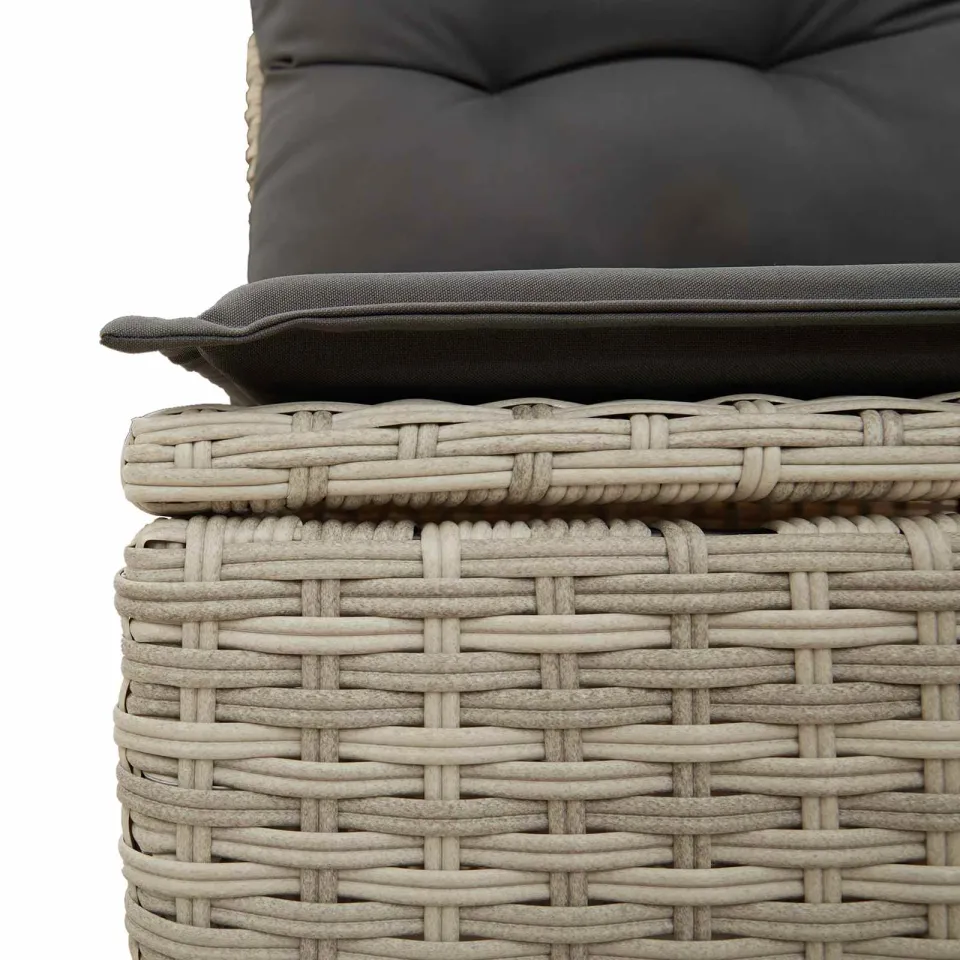 vidaXL Bankstel 7 st Lichtgrijs poly rattan, foto 4