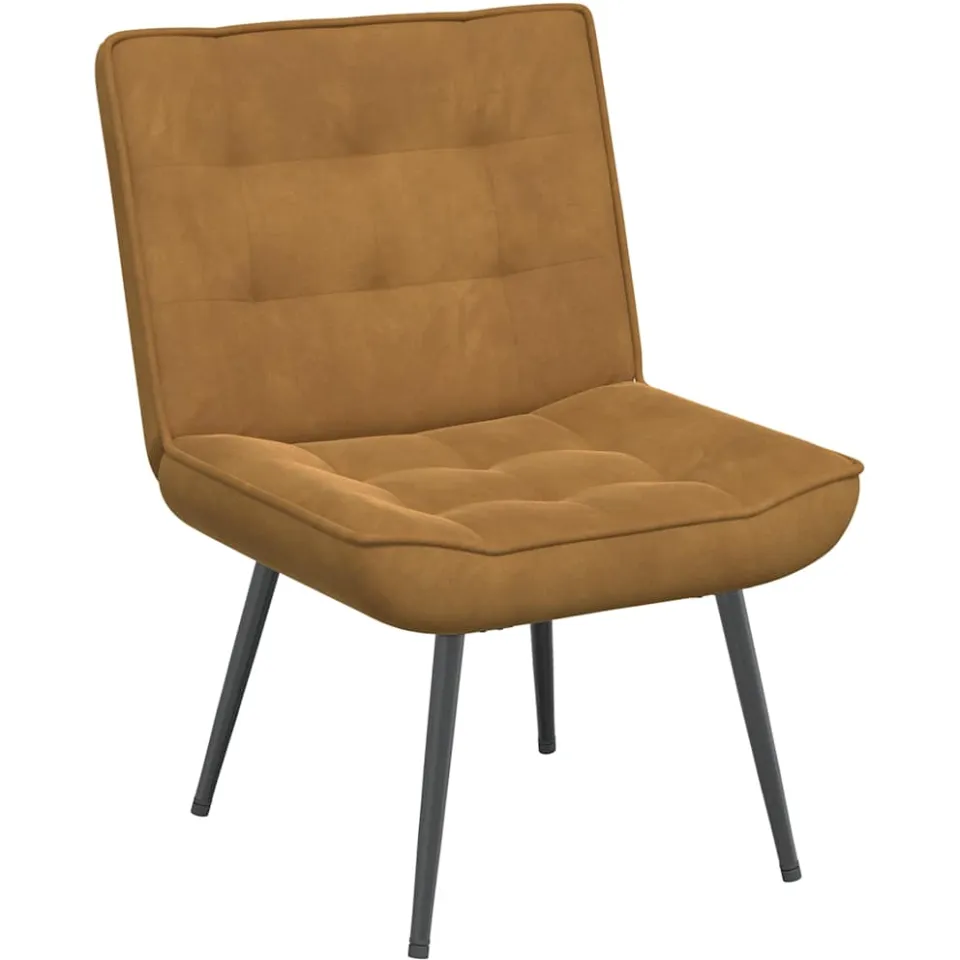 vidaXL Relaxstoel met voetenbank fluweel bruin, foto 3