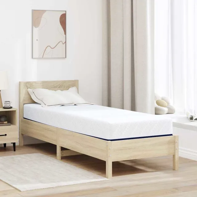 vidaXL Matras Medium stevig 70 x 200 cm Wit en Blauw