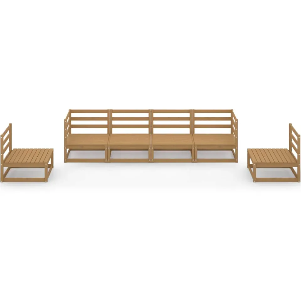 vidaXL 6-delige Loungeset massief grenenhout honingbruin